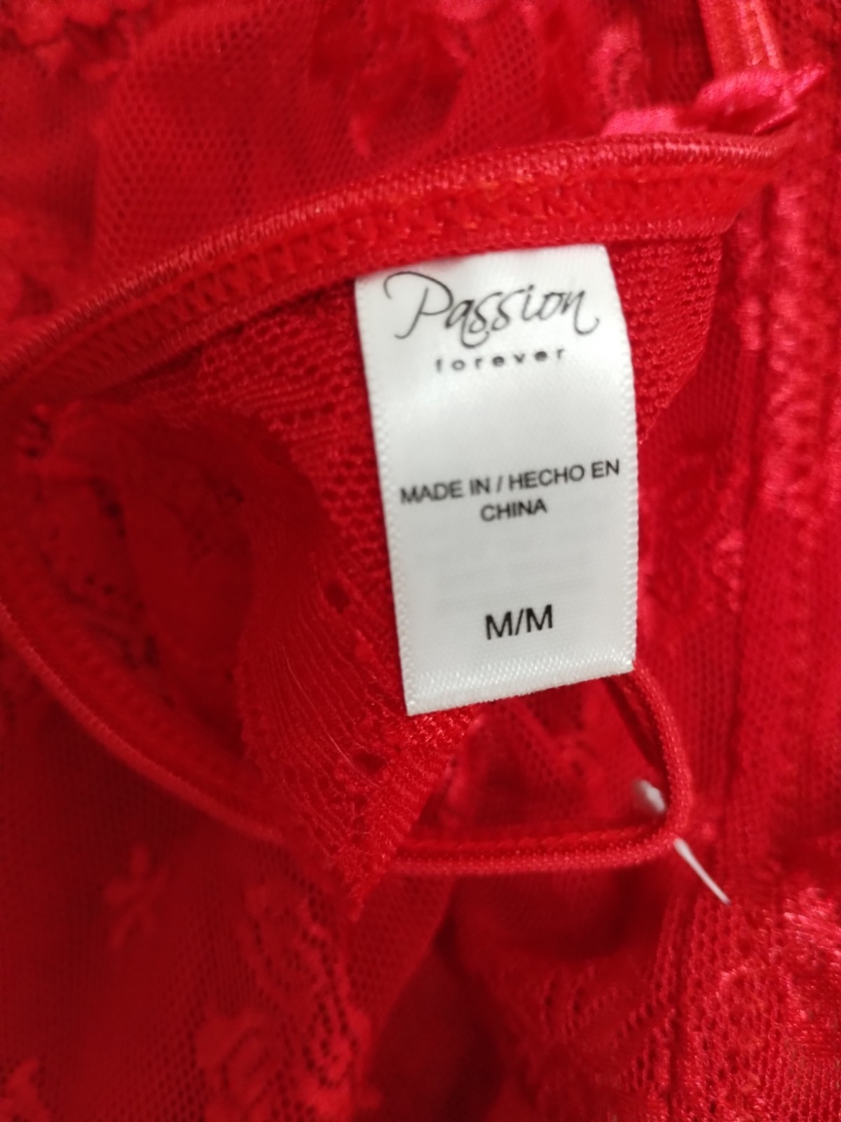 New Vintage Passion Red Lace Sz M Nighty With Thong