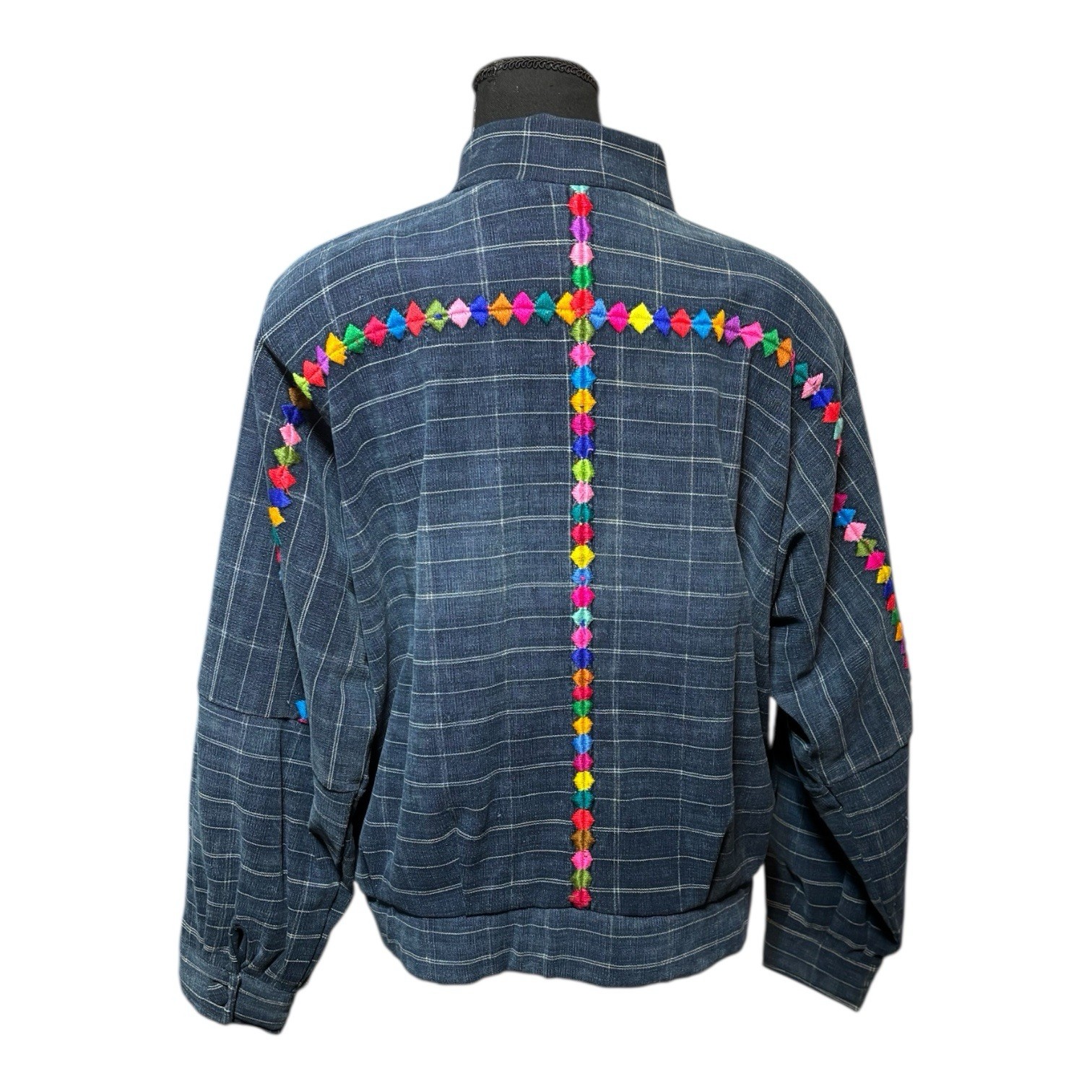 Guatemalan IXMUCANE Native Jacket Embroidered Folk Art Handmade Size M