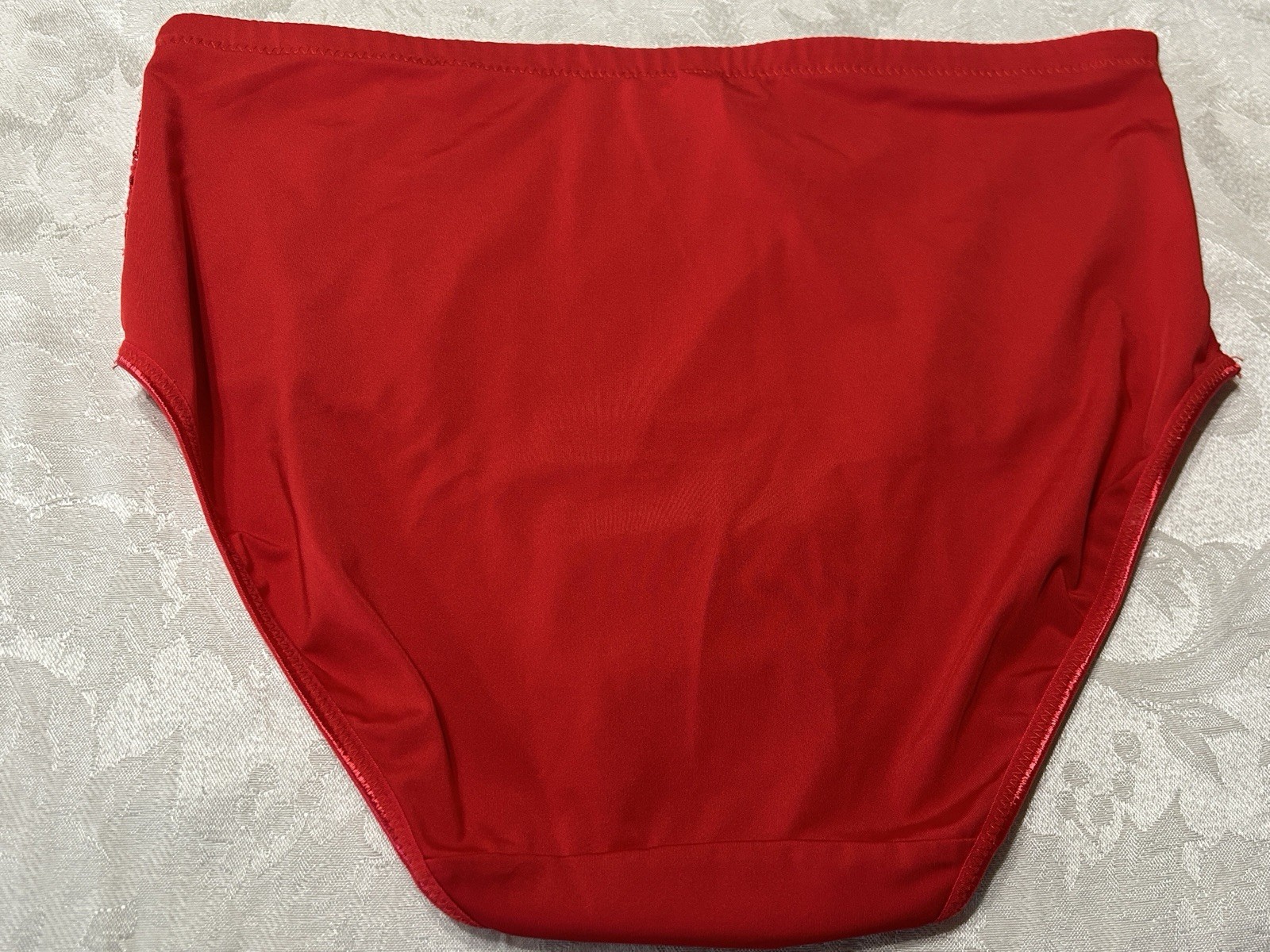Vtg KMART Pink K Lace 10/3X Red Brief Panties #338