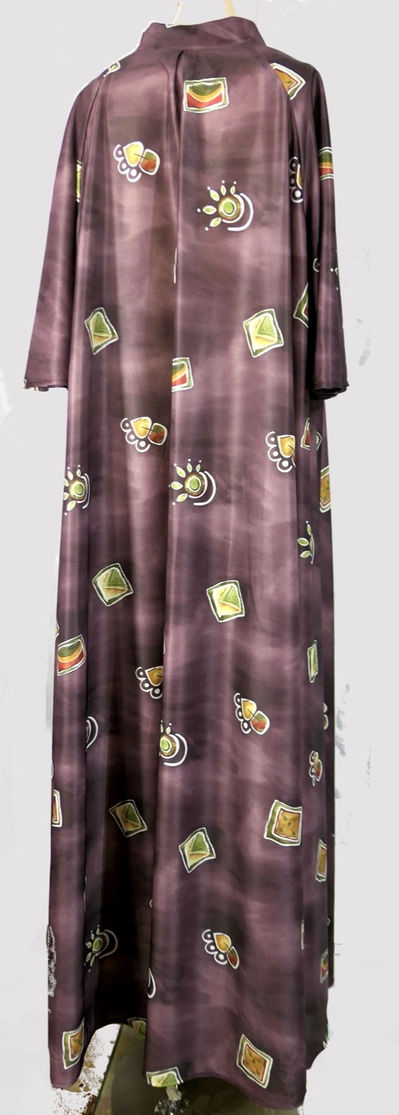 Vintage 70s Mid Century Mod Chinese Collar Caftan by Aimee California One Size