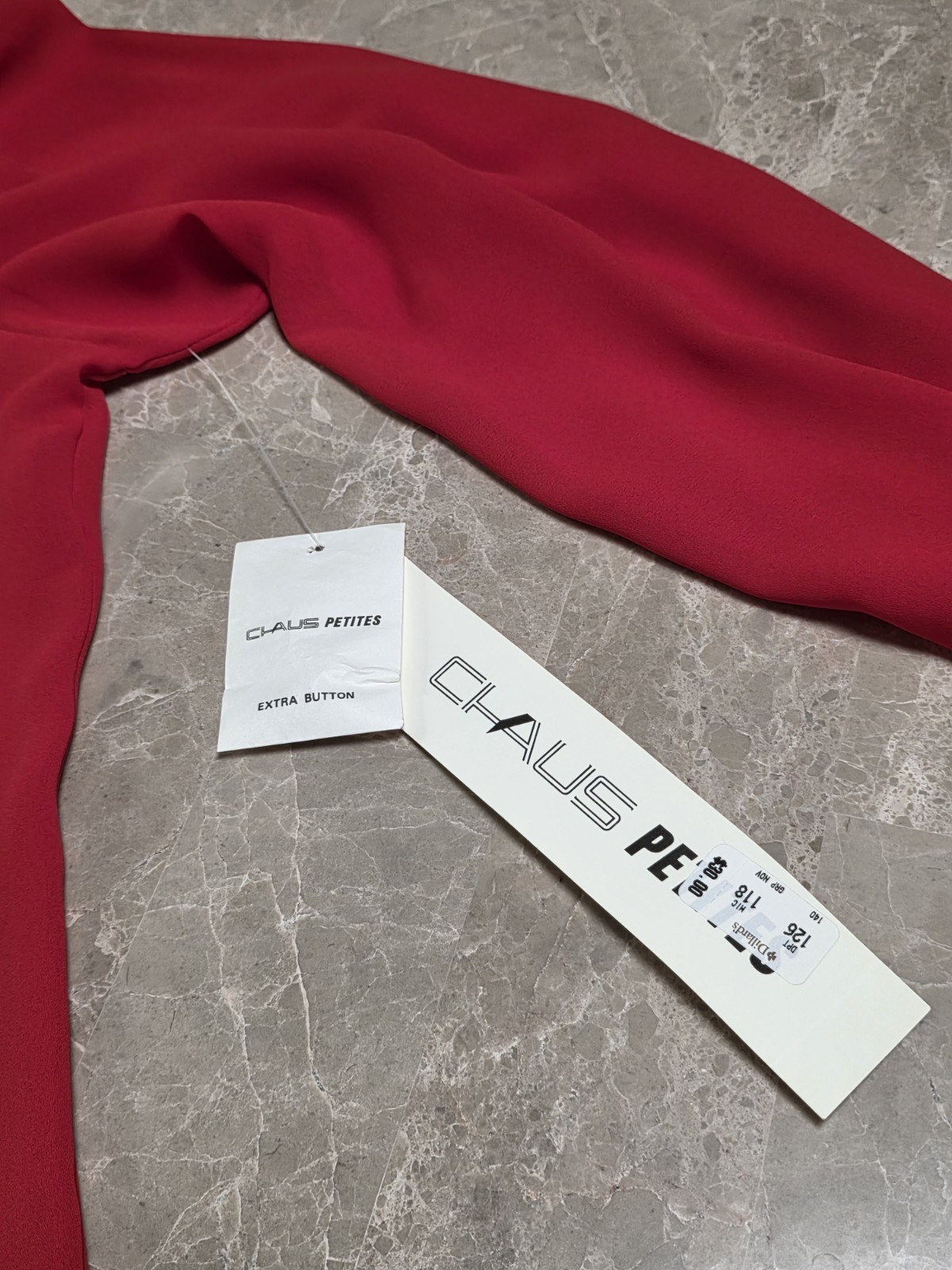 VTG 80s Crimson Pintuck Pleated Blouse NWT Deadstock 8P Designing Woman Style