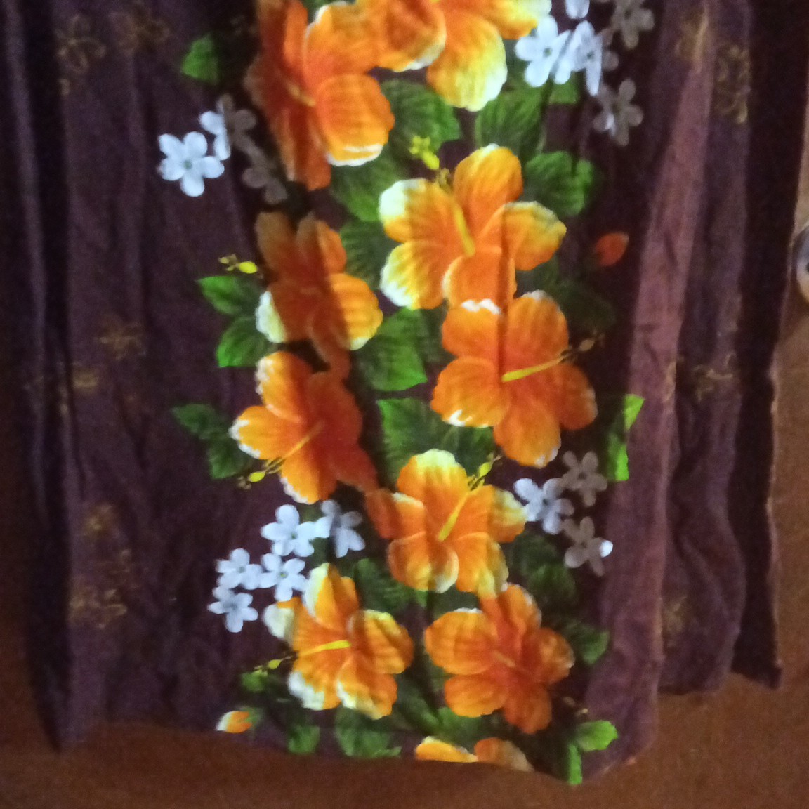 VTG Ui-Maikai Maxi Hawaiian Dress M/L Sleeveless 60s 70s Floral *Small Flaw