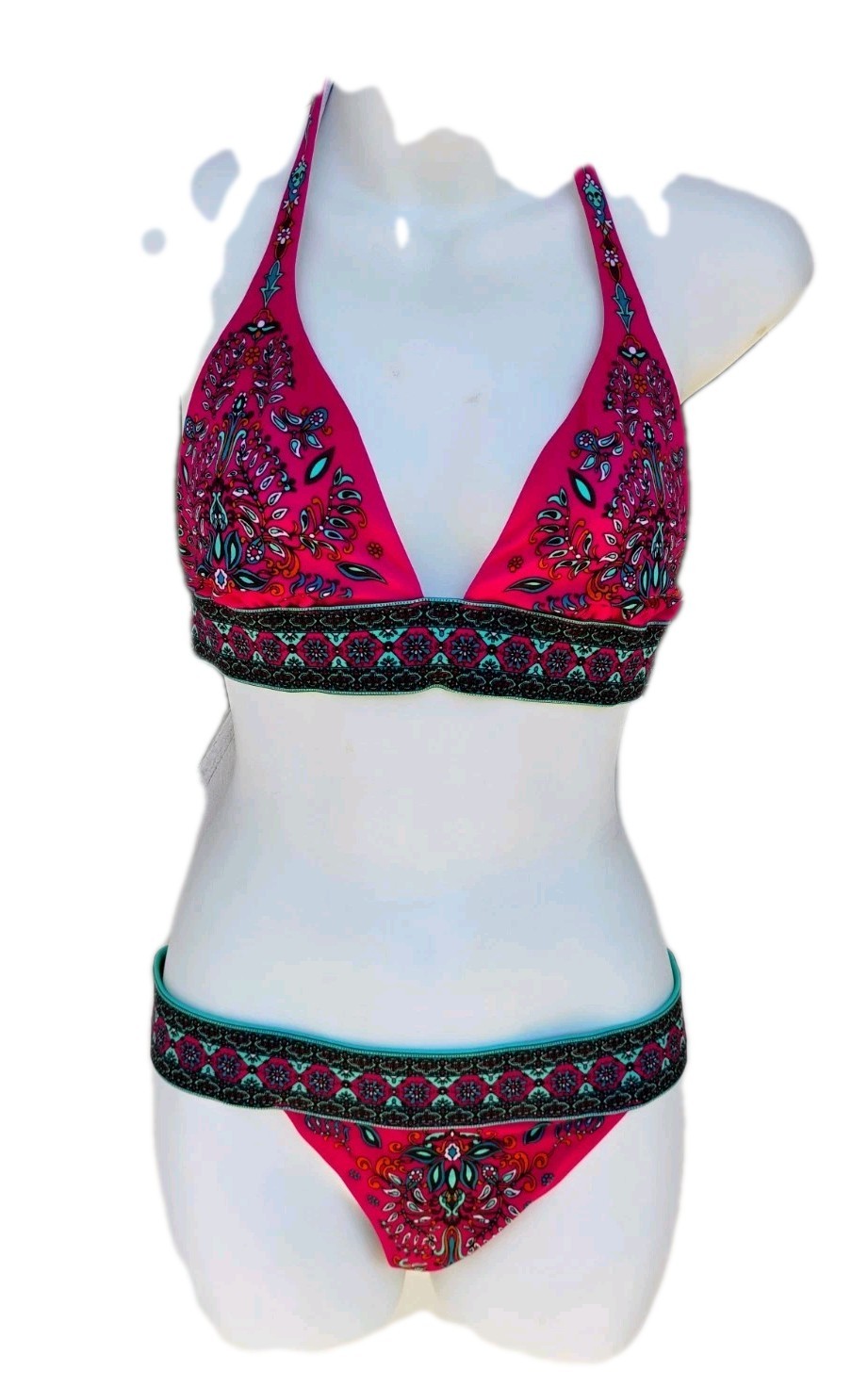 VTG Y2K “Victoria’s Secret” Vibrant Pink Paisley BoHo/Tribal Bikini