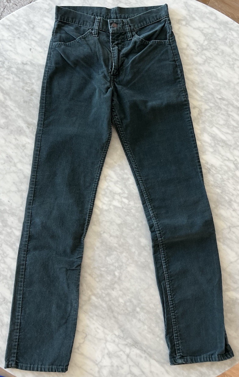 Mint Vintage Levi’s 519 In Petrol Corduroy Pant 26×30. Gorgeous Color.