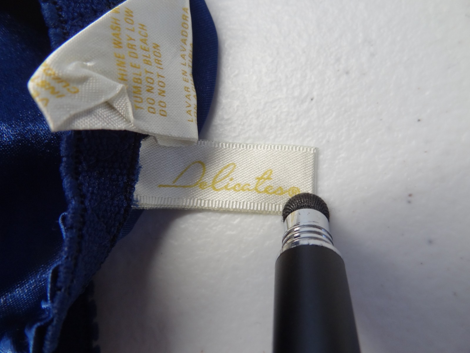 Delicates XL Satin Shiny VTG Panty Underwear Lace Blue Solid Sleep 90s Liquid