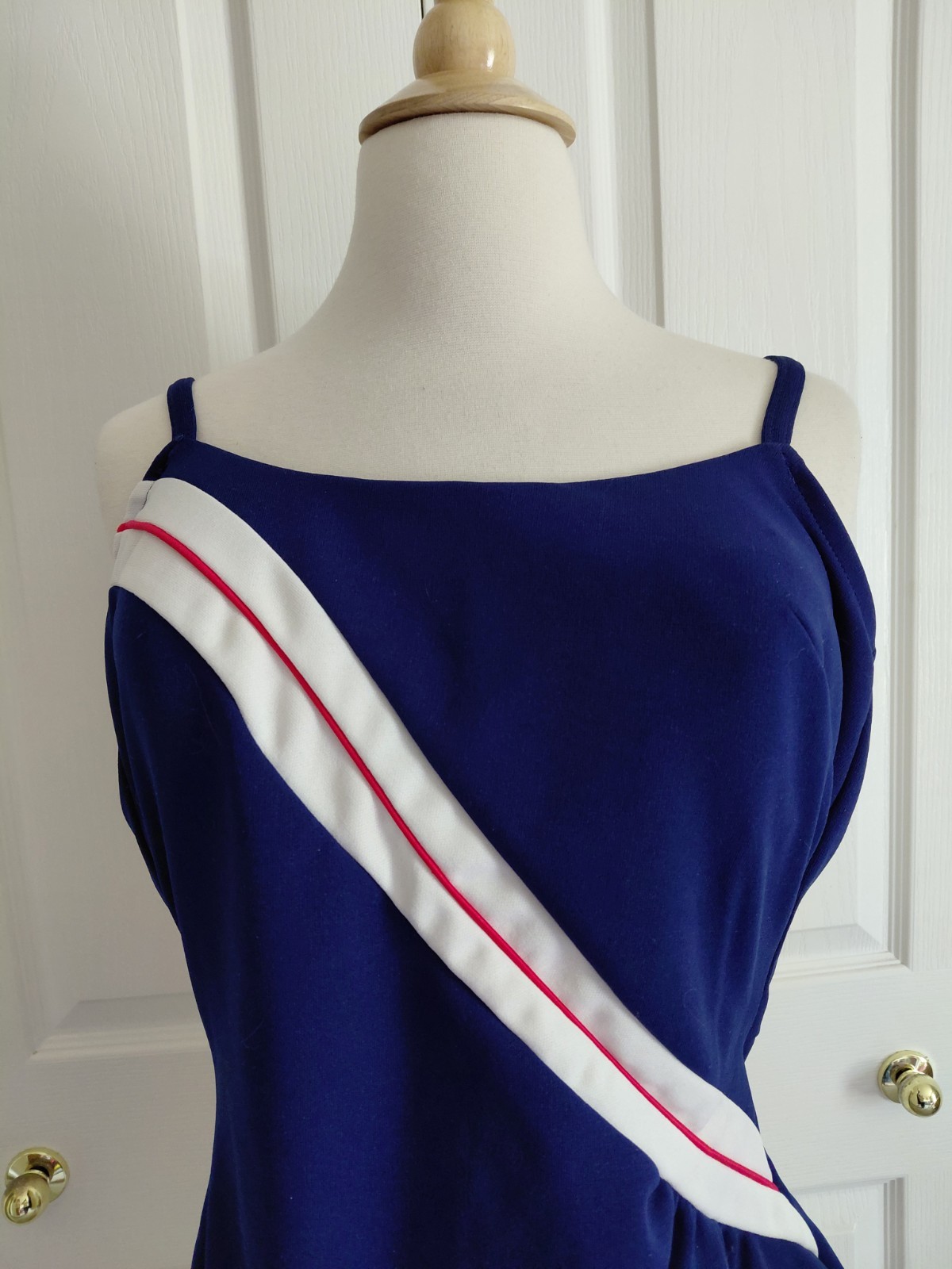 Vintage 1960s Robby Len Navy Blue Retro Swimsuit Mod Volup 16