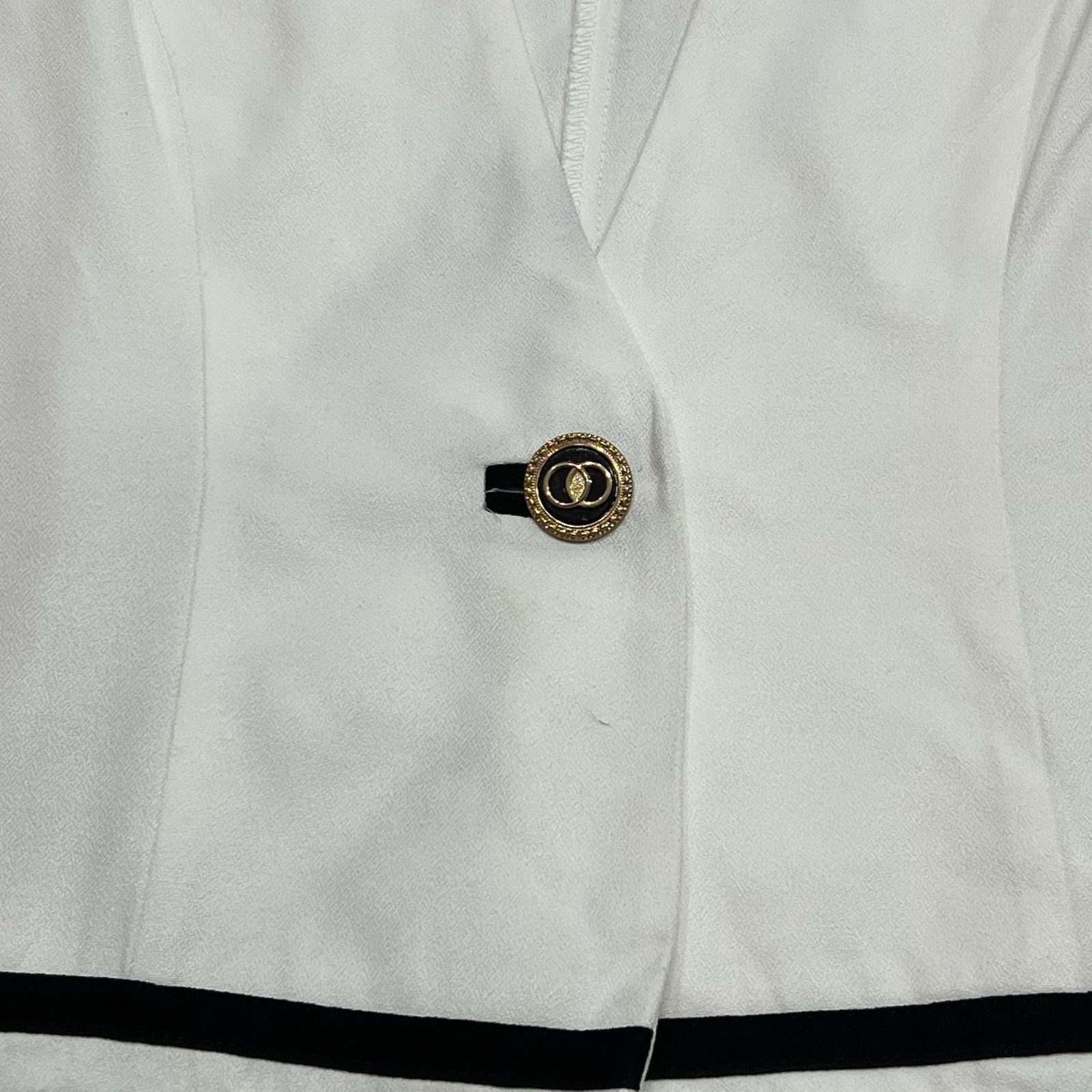 Vintage 90s Nautical Style One Button Blazer Jacket Short Sleeve Size Small