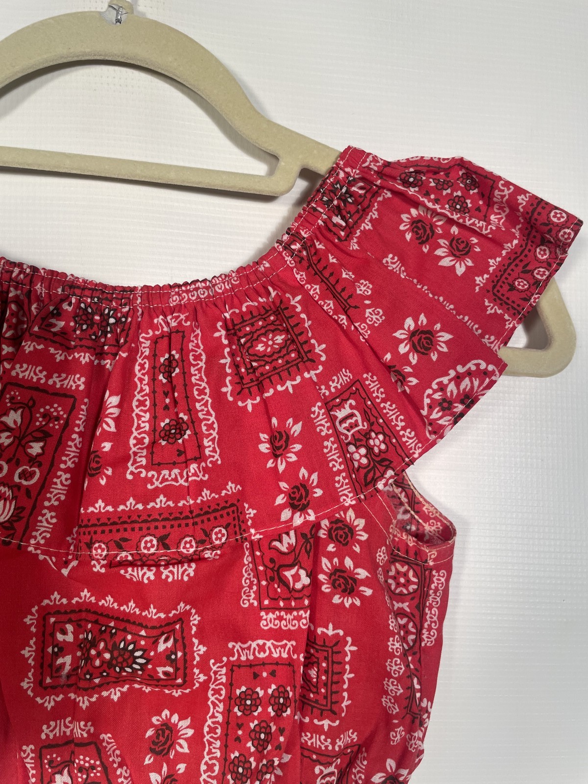 Vintage 1970s Deadstock Bandana Print Crop Top Size M