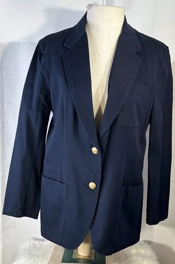 Vintage Lauren Ralph Lauren Classic Blazer Blue 2-Button Down Hong Kong SZ-8P