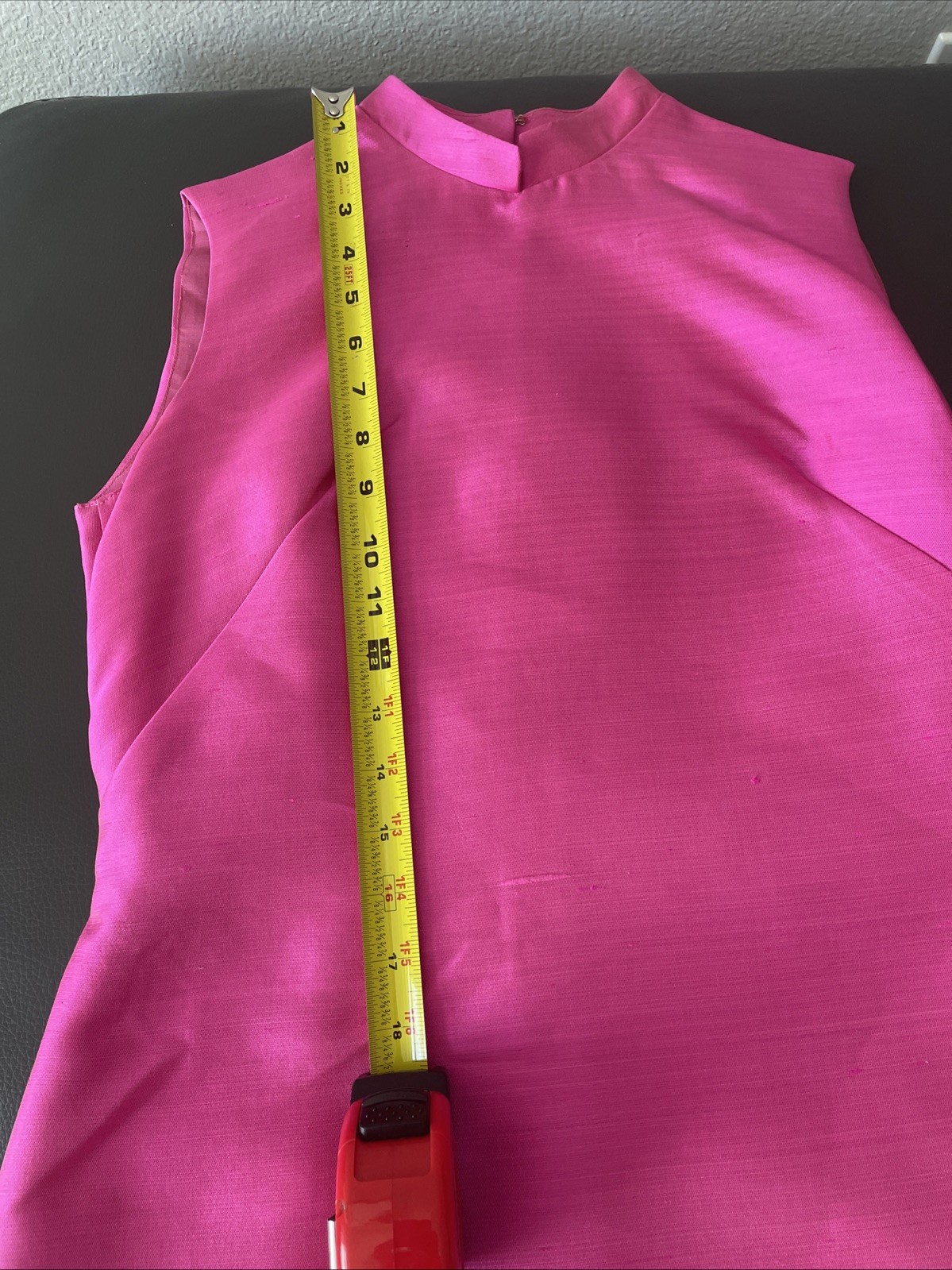 VTG 60s Pink Yellow Stripes Mod GoGo Sz S Party Coat & Dress Dupioni Silk EUC