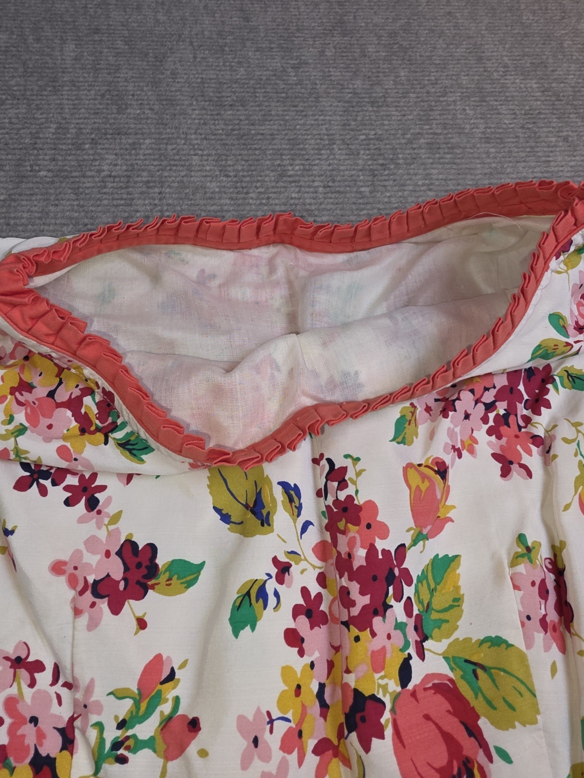 Handmade Vintage Prarie Ruffle Danty Floral Swing Skirt 50s 60s Dress M/L