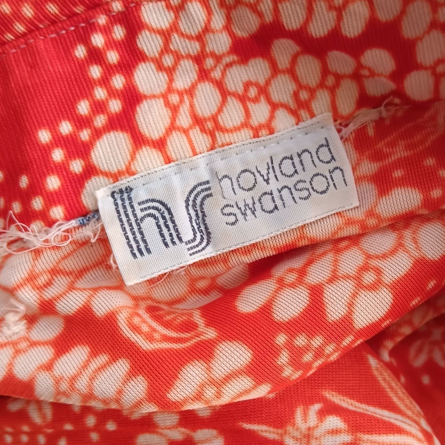 True Vintage Boho Top Medium Red White Floral Blouse 1970’s Hovland Swanson USA