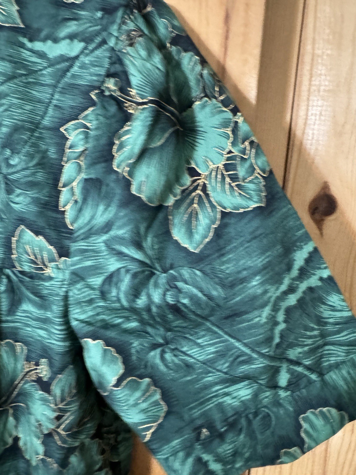 vtg royal creations hawaiian Green Midi Dress 1 Pocket XS. Or Teens