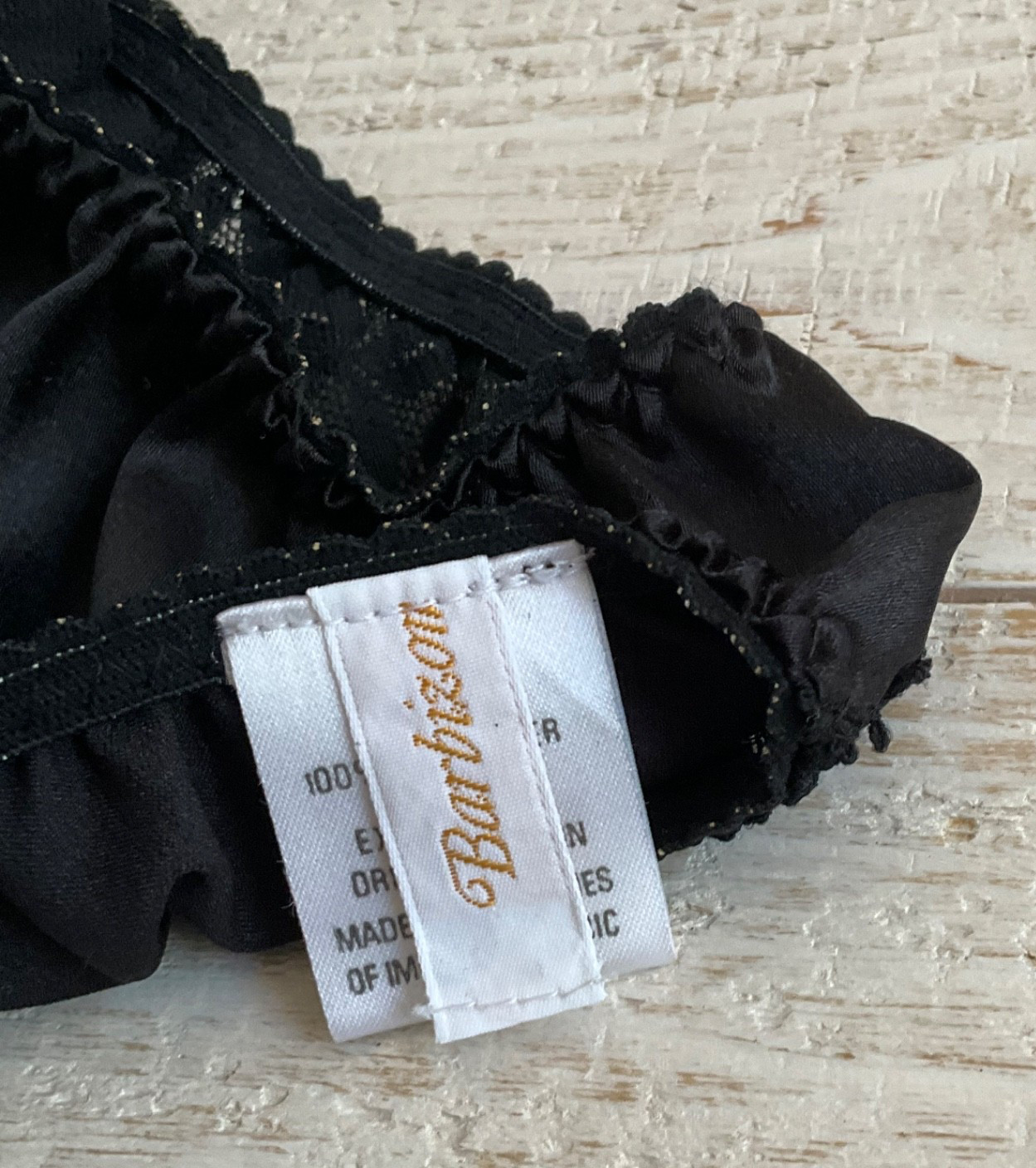 VTG BARBIZON LACEY HIGH WAISTED BLACK W/BOW SILKY NWOT SZ. 5 SEXY 1990’S