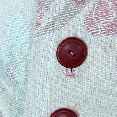 Vintage Jacquard Brocade Vest Womens Small Cream Floral Asymmetrical Handmade