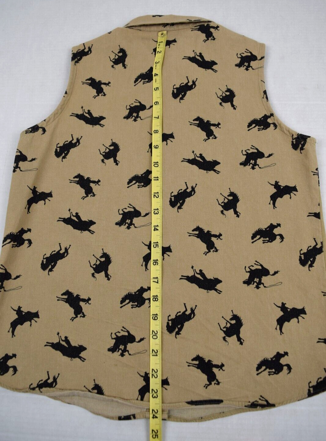 Vintage Western Sleeveless Shirt Panhandle Slim Size M 90s Rodeo Cowboy Made USA