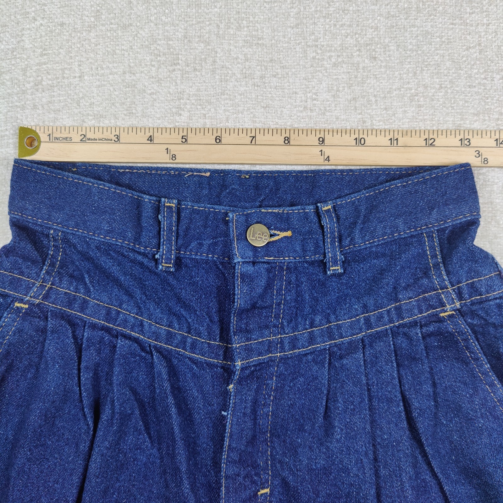 VTG 80s Lee Pleated Mom Jeans High Waist Taper Dark 10M 26×30 Union Made USA EUC