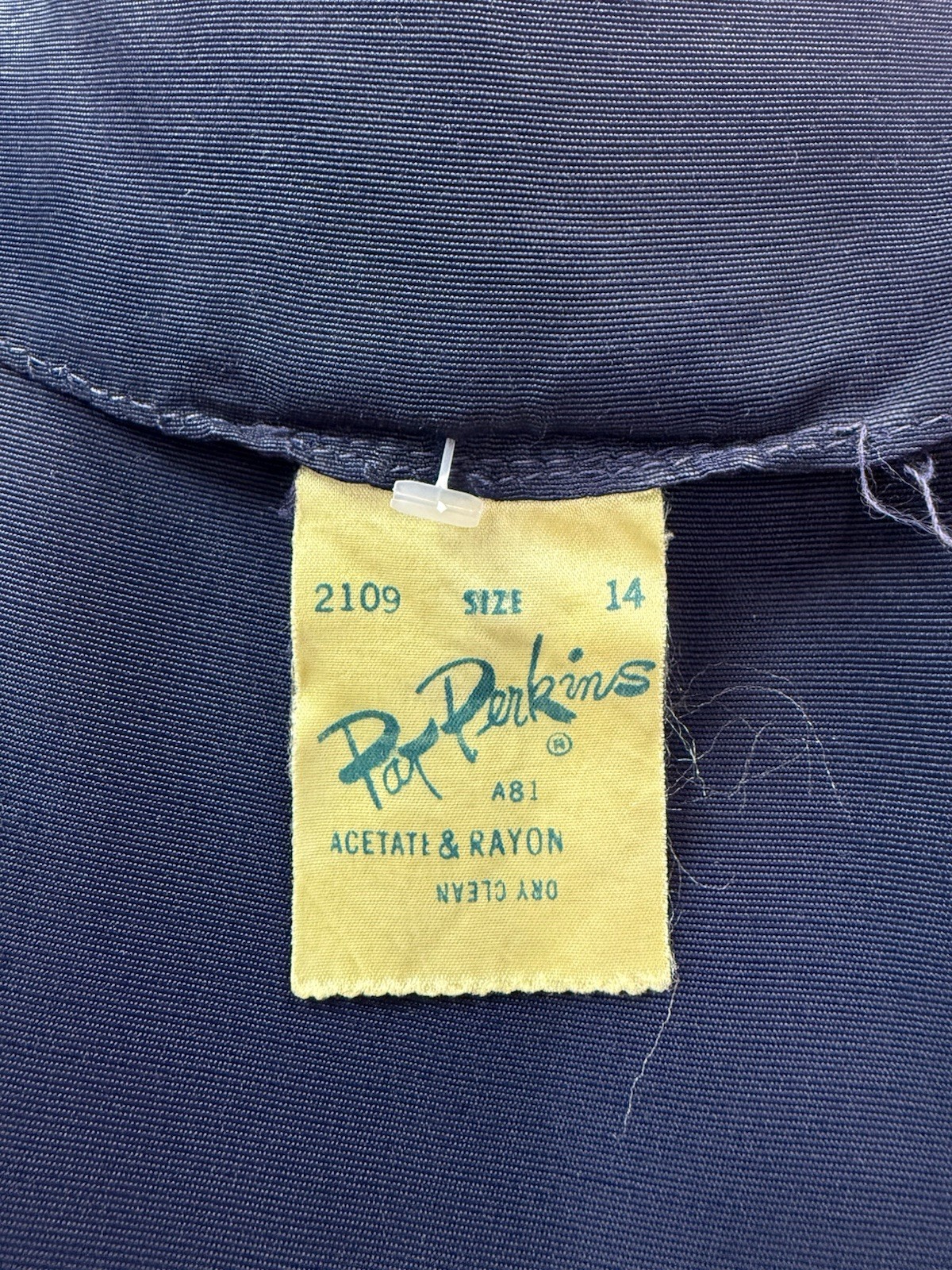 Vintage 1930s DRESS Pat Perkins Purple Rayon Button Front Pencil Pockets S FADED