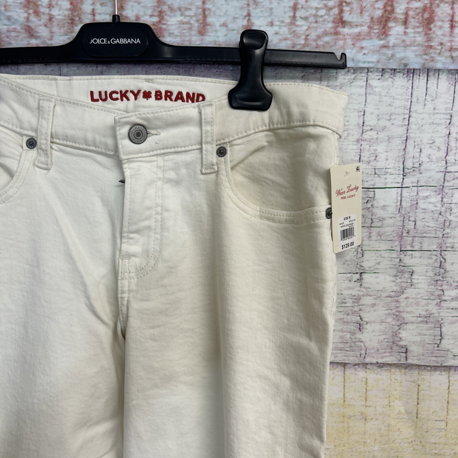 Lucky Brand White High Rise Loose Crop Wide Leg Jeans 26 (2)