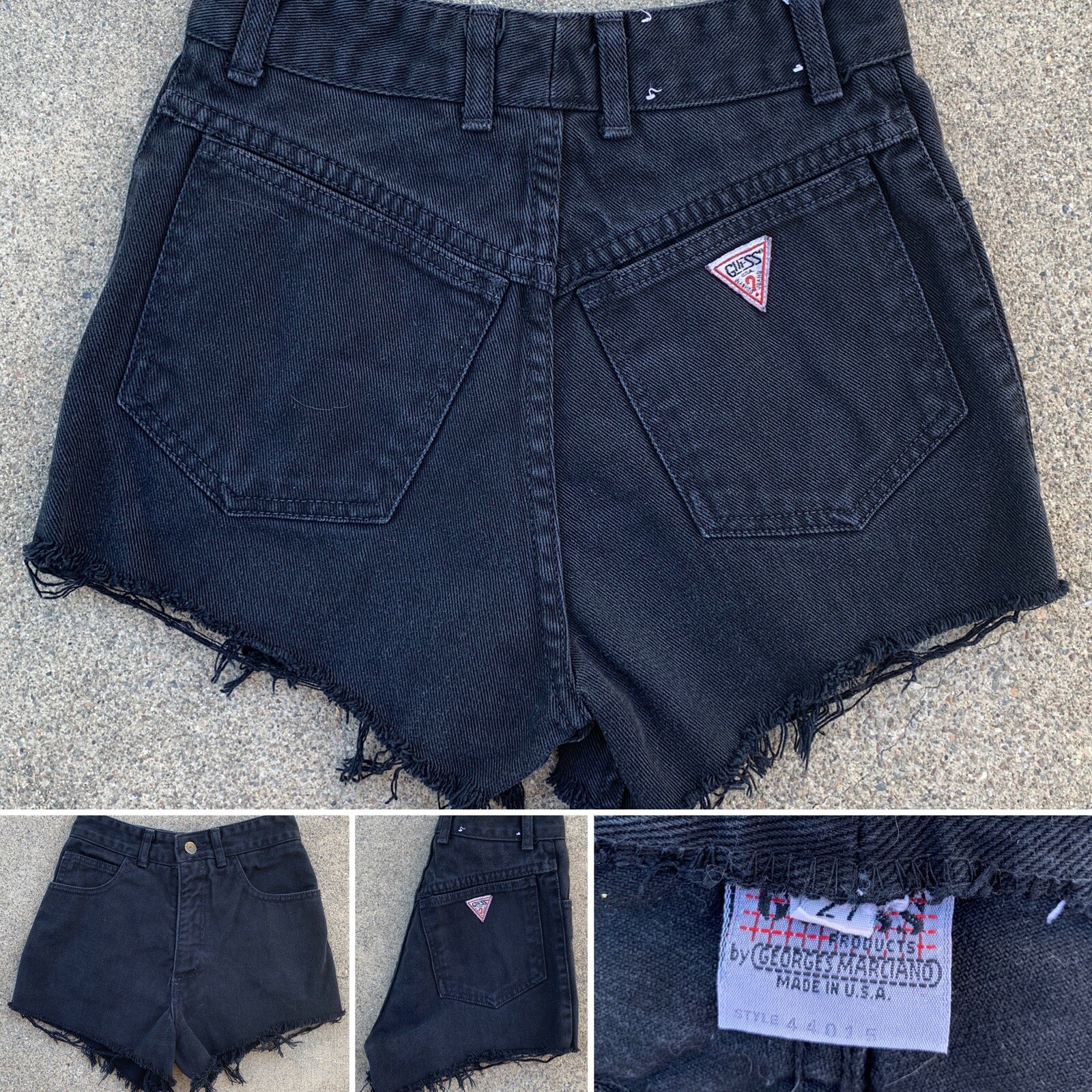Vintage Guess Jeans High Waist Denim Shorts Size 27 23.5 in Waist USA 80s 1980s