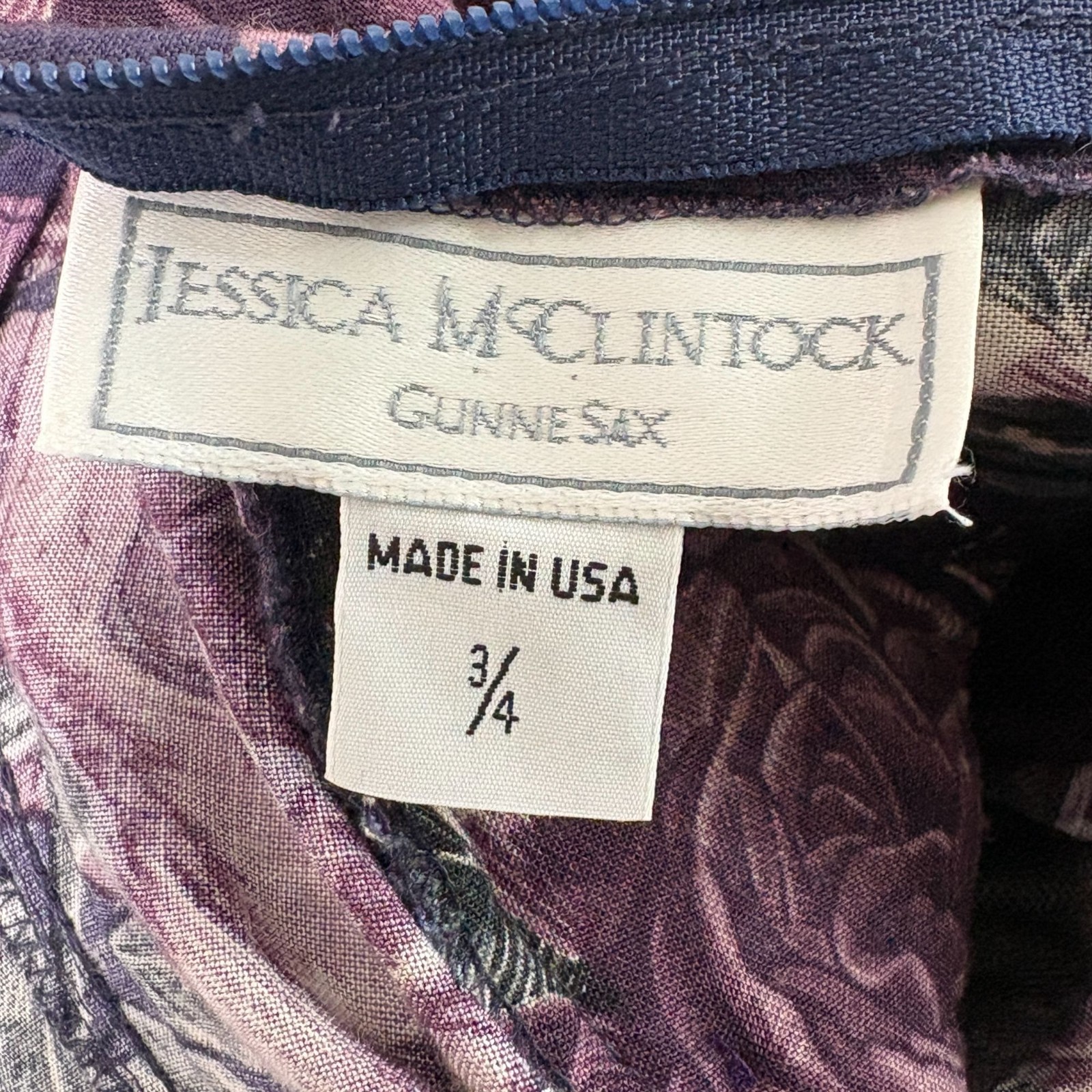 Vintage Jessica McClintock Gunne Sax Dress Size 3 4 Floral Lace Trim Cottage