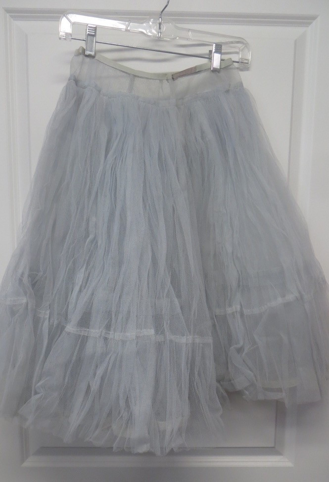 Vtg Light Blue Crinoline CanCan Half Slip -Size Unknown – 26″ long -Square Dance