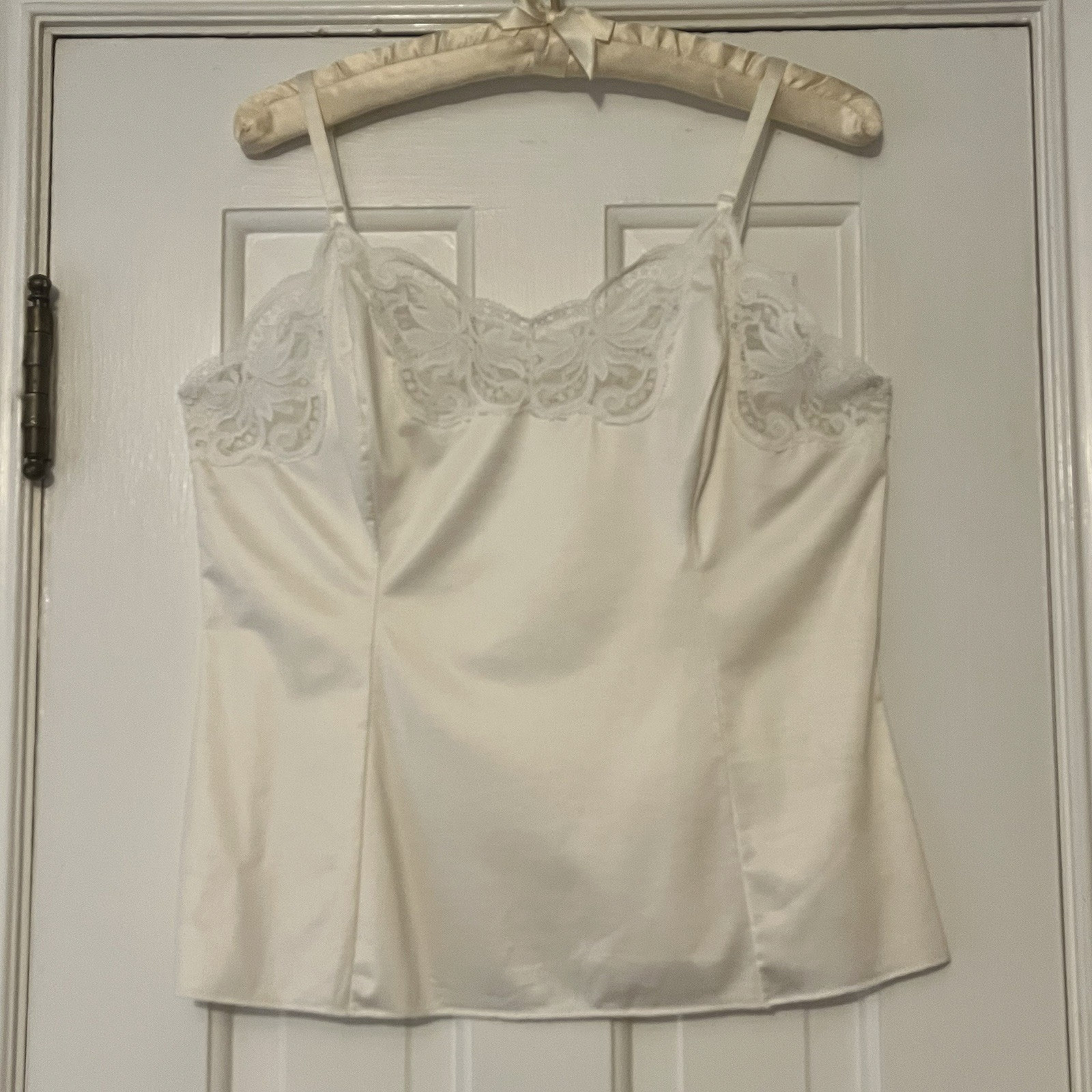 Vintage Ivory Wonder Maid Lace Trim Nylon Tricot Camisole Size 36
