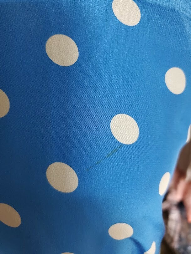 VINTAGE St. Gillian Silk Blue White Polka Dot dress Size 6
