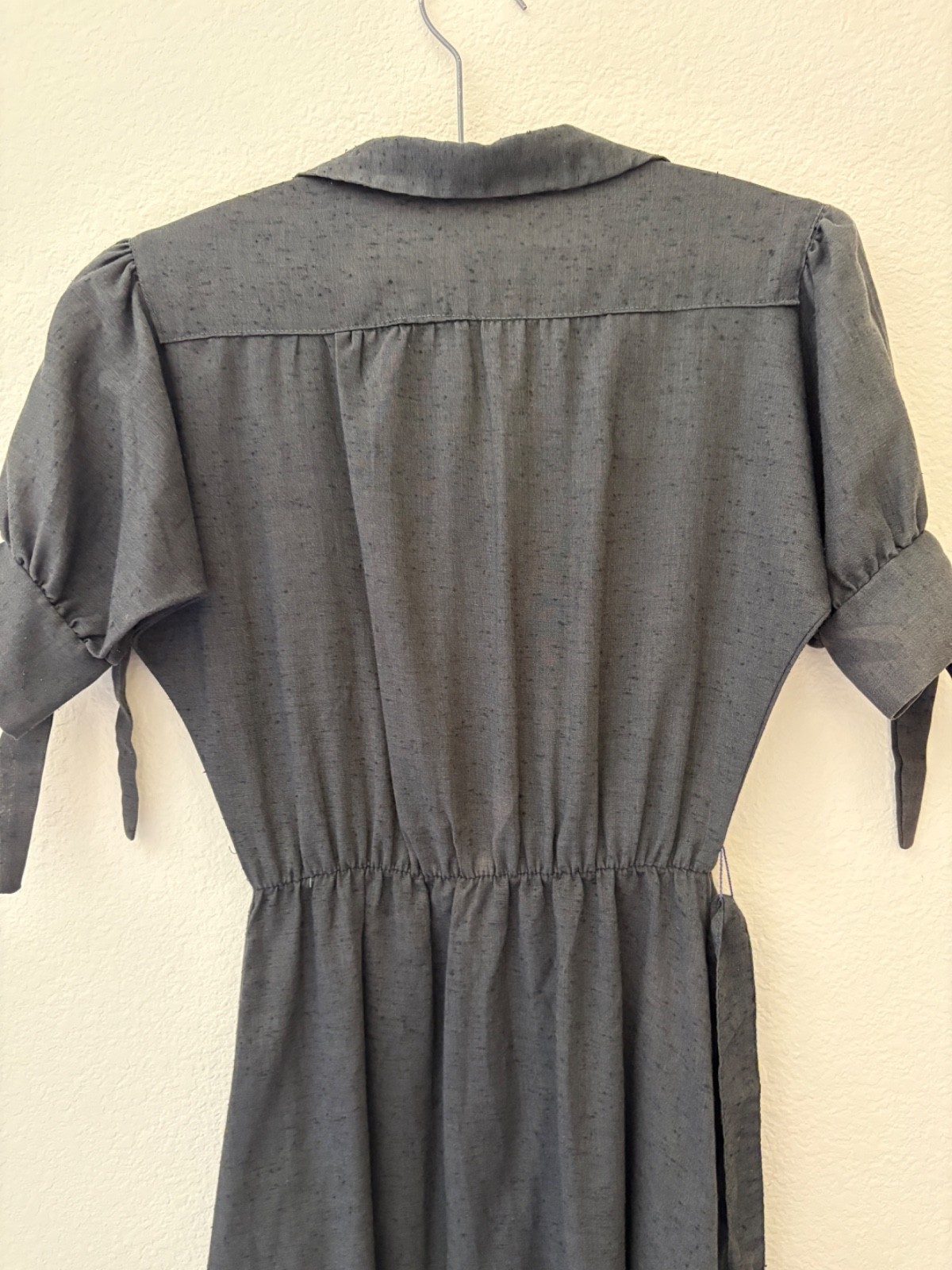 Vintage 70s Black A Line Dress Sheer Button Down Sz 2/4 S Gothic Western Prarie