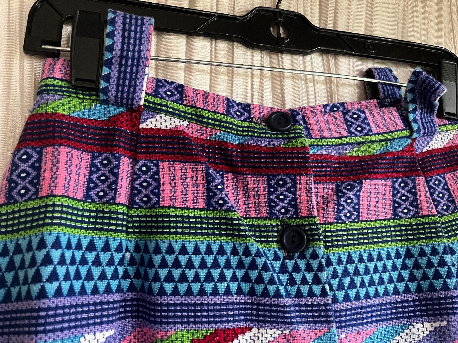 Vintage Prestige Boston maxi skirt Southwest pattern button front S/M unlined