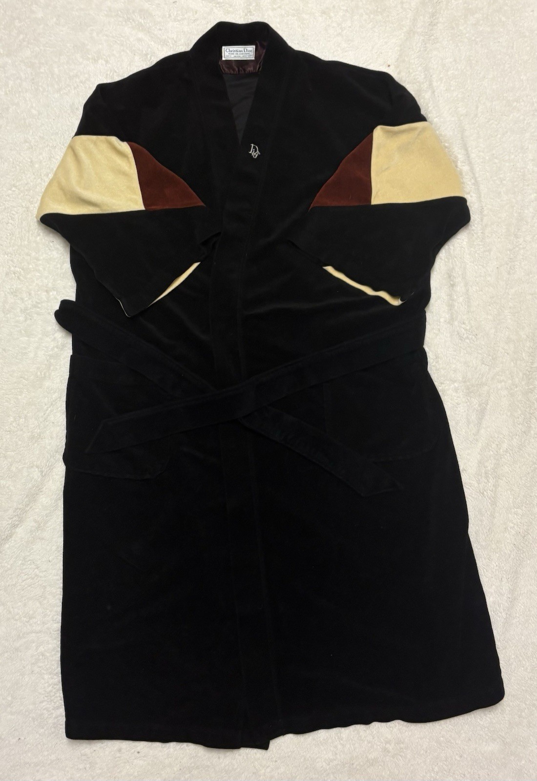 Vintage 70s 80s Christian Dior Robe De Chambre Velvet Velour Robe Jacket OSFA