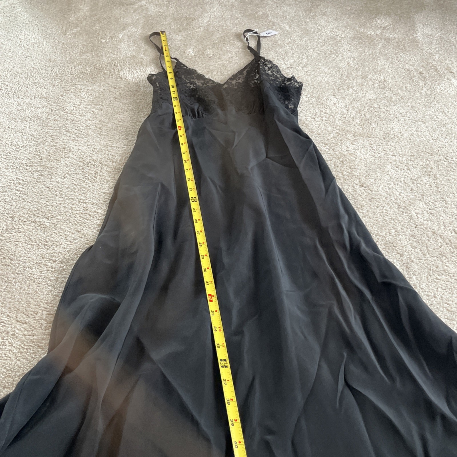 Vintage 40S 50S Slip Heavenly Fischer 100% Silk 32 Inch Bust, Black