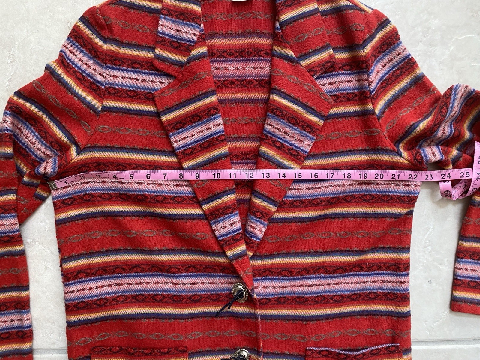 Vintage 90s Southwestern Ivy Wear Striped Blazer Sport Coat Size Medium