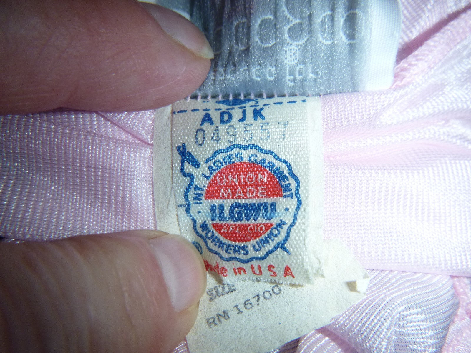 Vtg Tom Bezduda for Barad & Co pnk Nylon & Lace Short Nightgown Union Made Sz L
