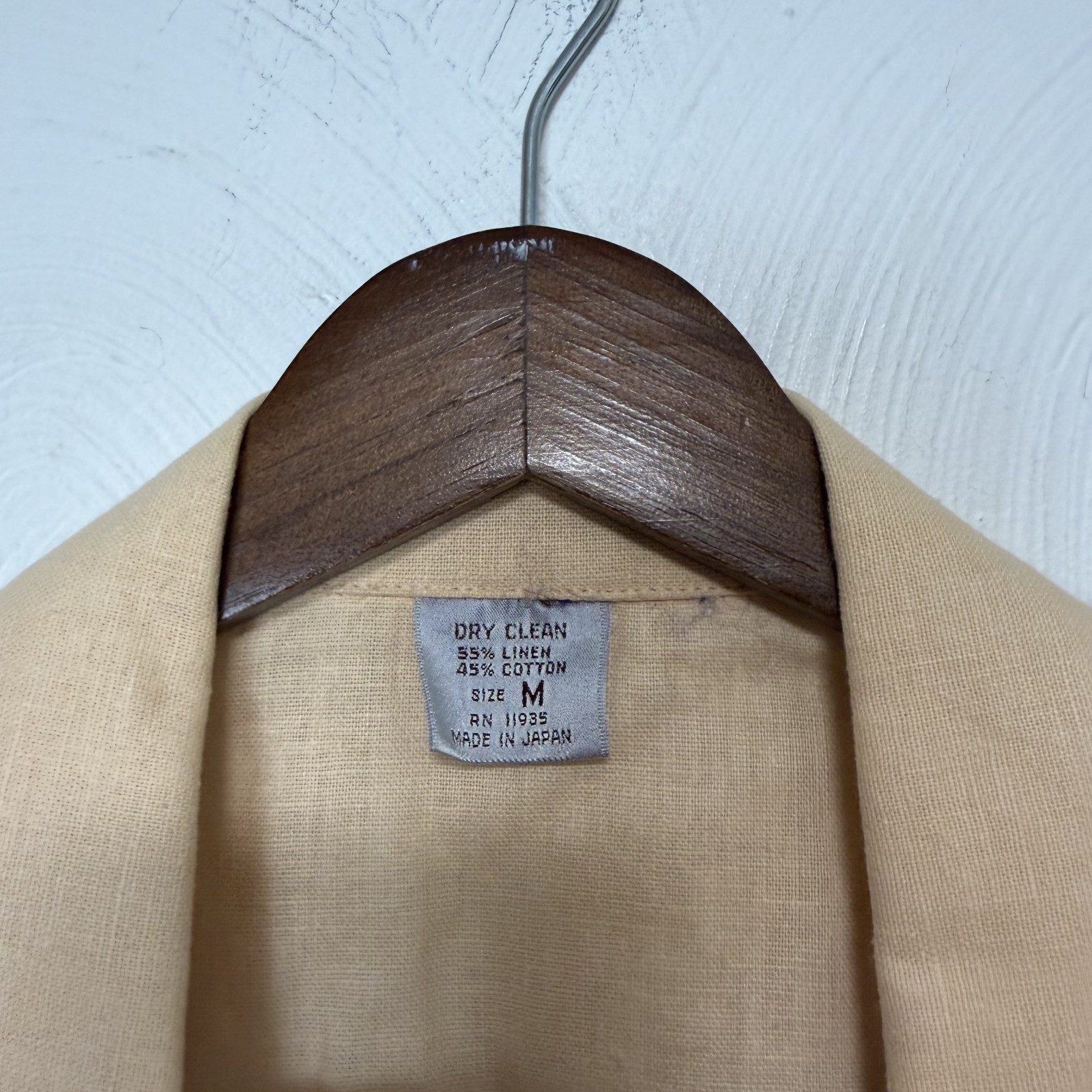 Vintage NWT Worthington Womens 80s Peach Linen Cotton Blend Blazer Jacket Medium