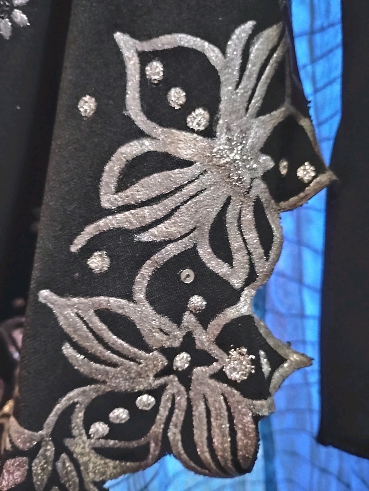 90s Y2K Assymetrical Hem Bell Sleeve Plus Size 2XL Top Silver Glitter Whimsigoth