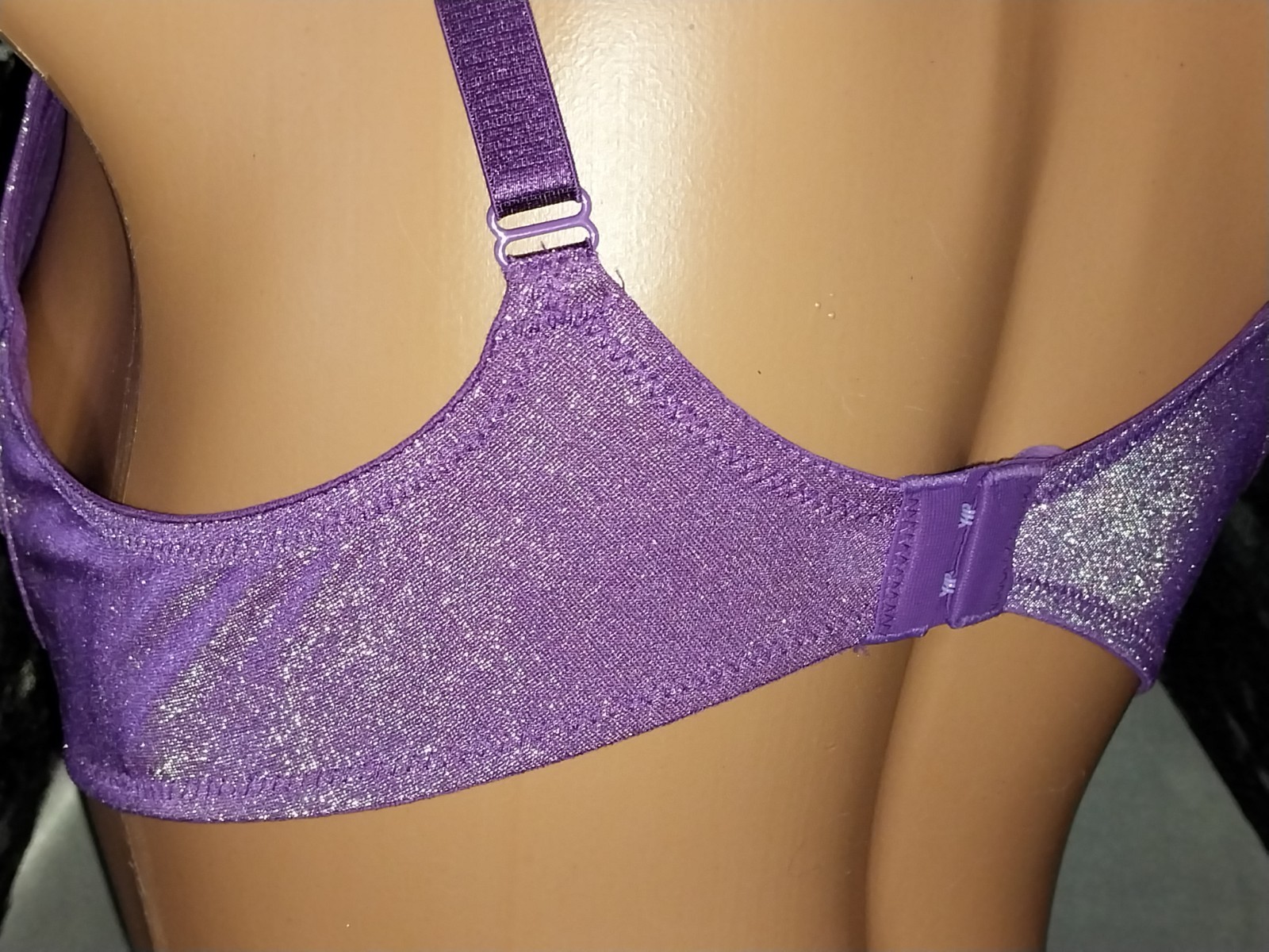 VTG SILKY SHINY VICTORIA’S PURPLE GLIMMERY T SHIRT BRA NOS Y2K 36 A B