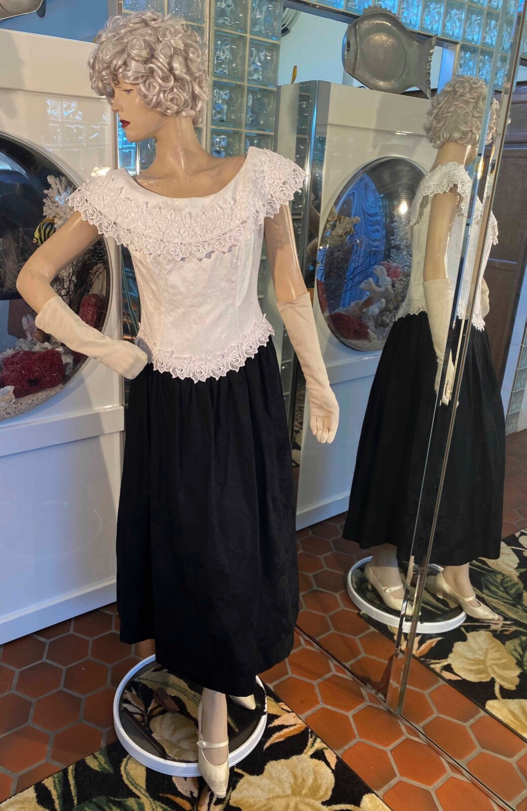 Cachet Bari Protas Prom Formal Gown Multi Black Size 8 Princess Lace Romantic