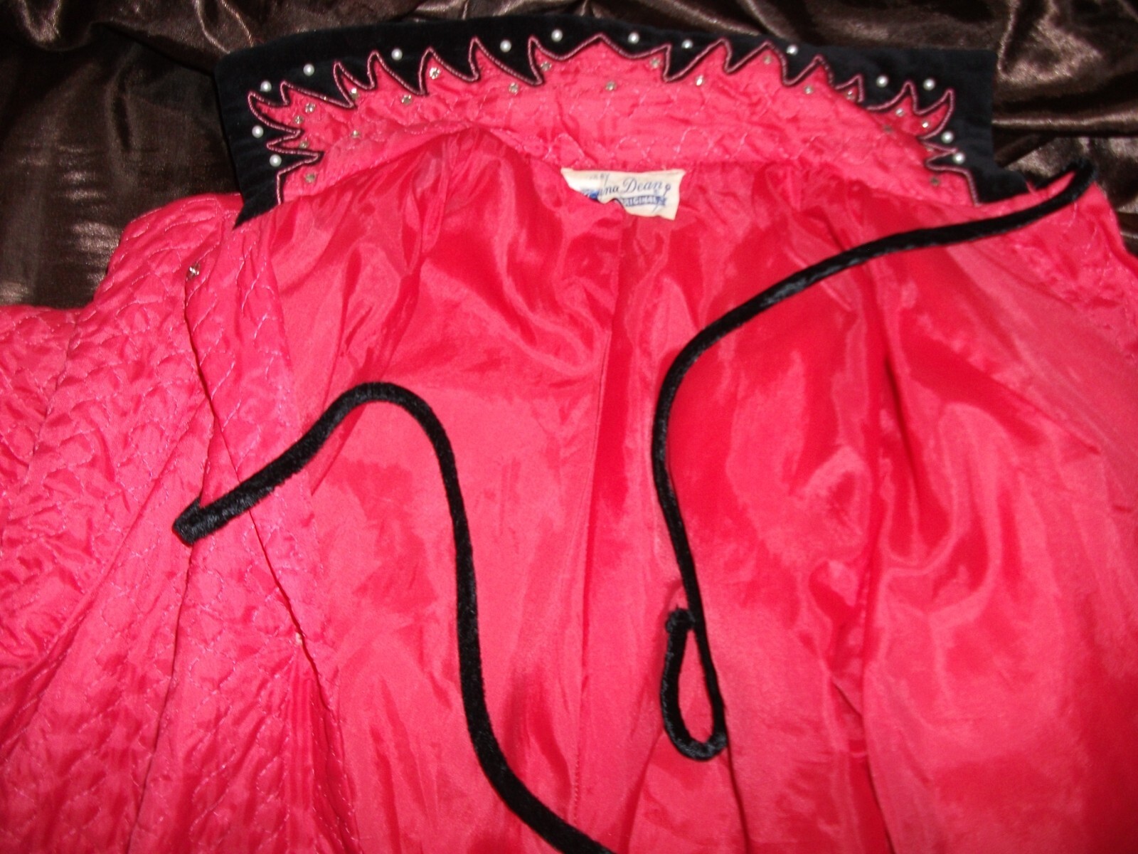 Vintage original Diana Dean original Quilted housecoat shimmering embellishments