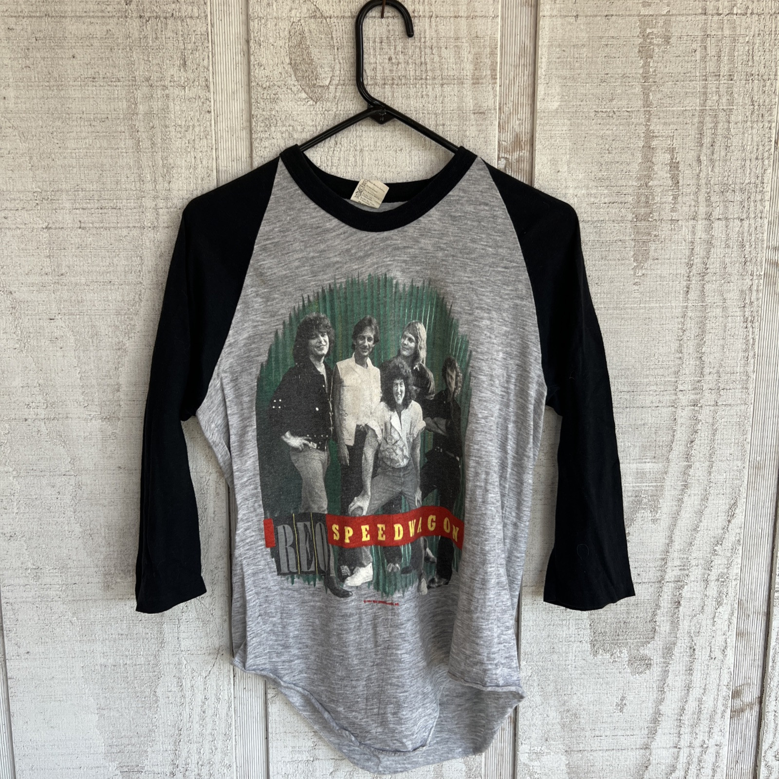 Large REO Speedwagon Wheels are Tourin 84-85 Vintage T-Shirt Made in USA Adult