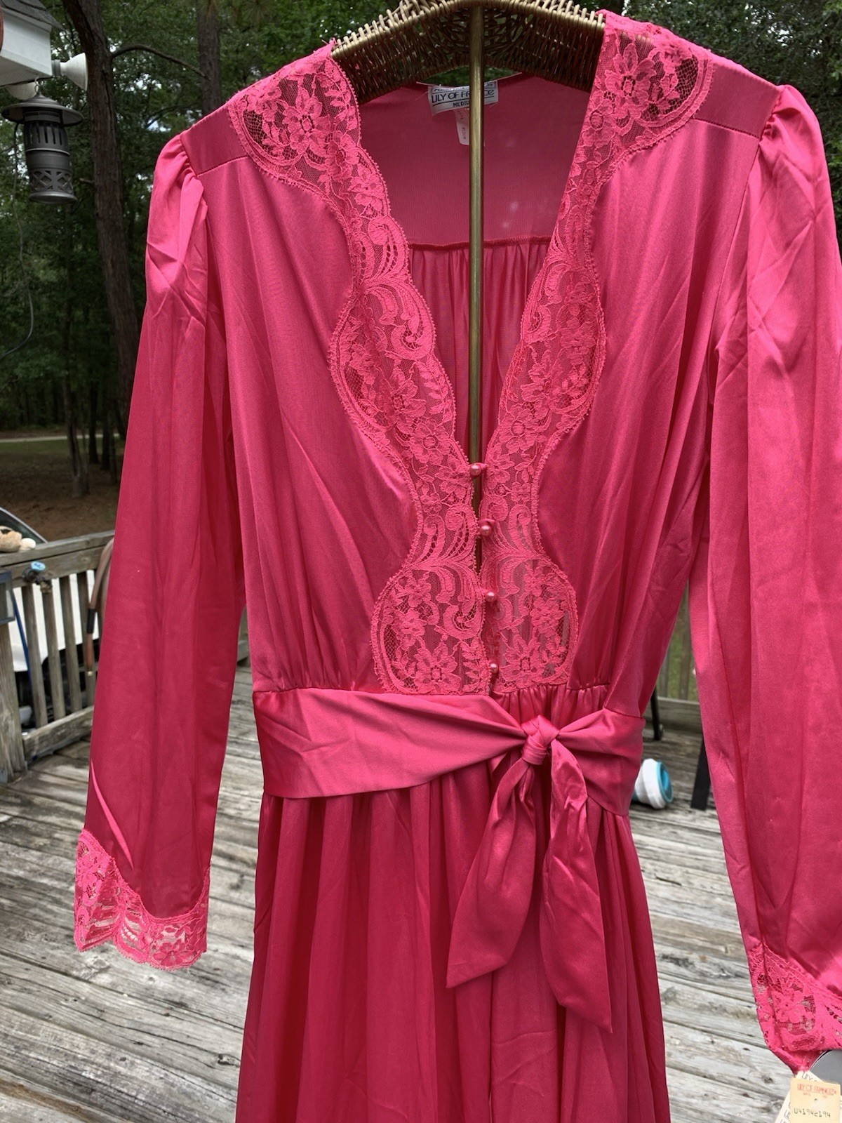 Vintage Lily Of France Nightgown Raspberry Color New With Tags