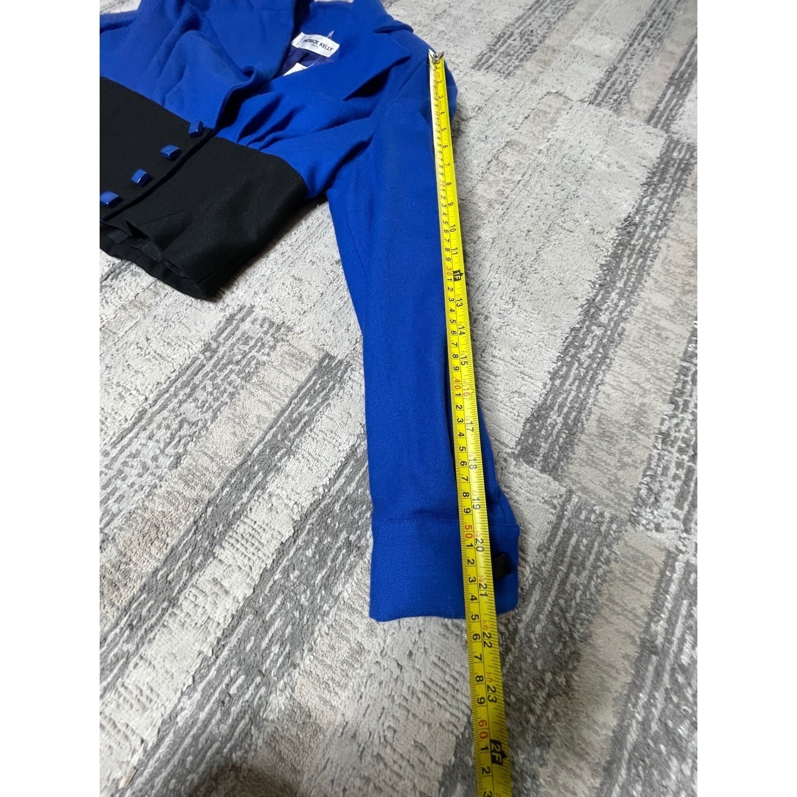 Vintage 80s Patrick Kelly France Pant (6) W24 L28 – Suit Blazer SMALL Blue Wide