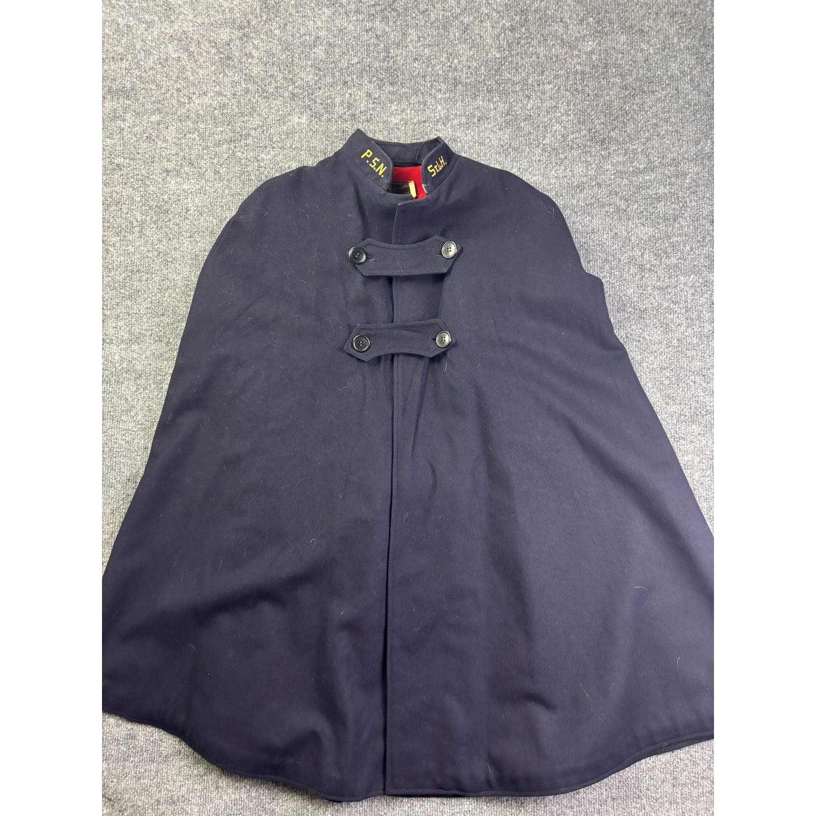 Rosalia Brand Vintage Nurses Cape Womens 34 Navy Blue Wool Red Lining P.S.N. SLH