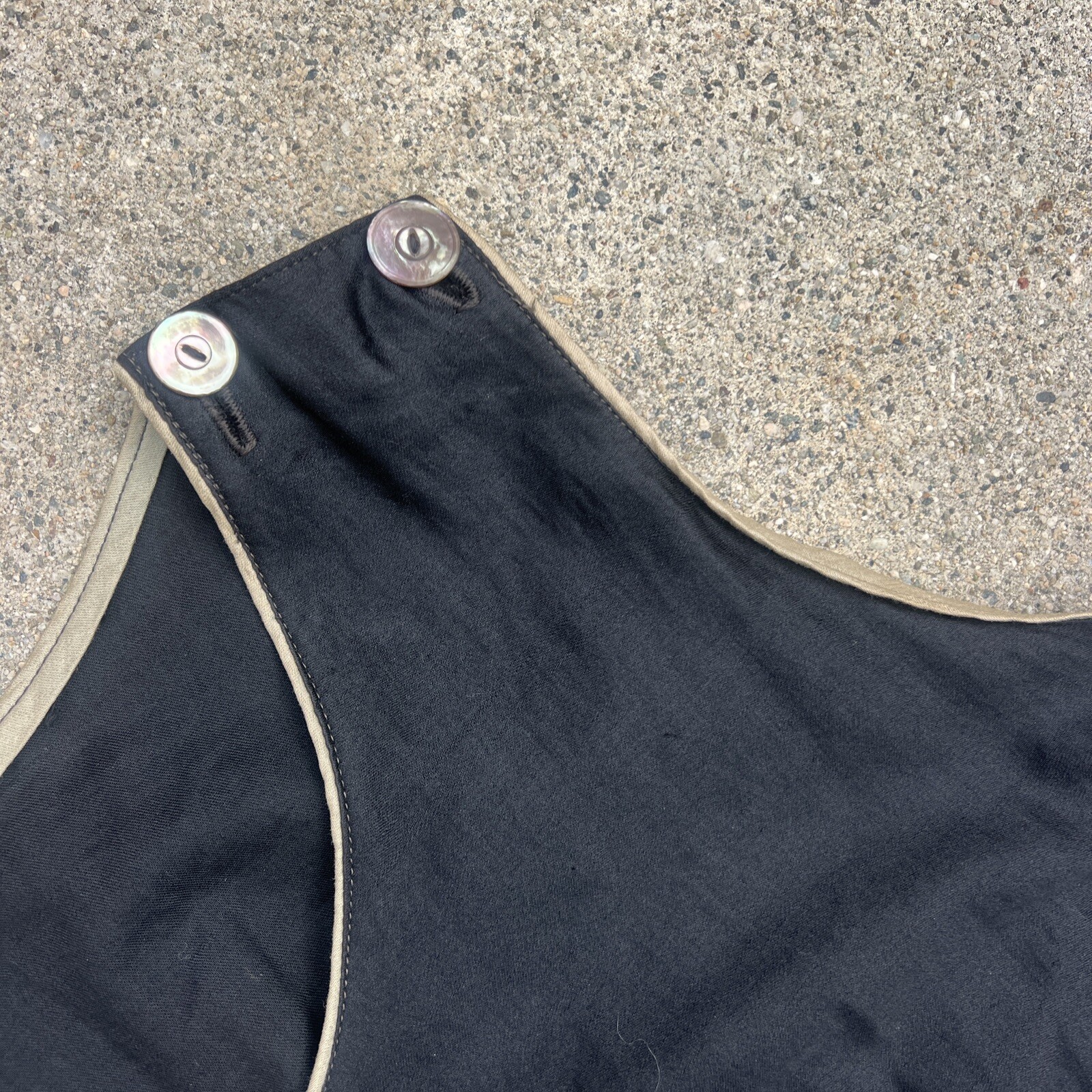 Antique Edwardian Black Cotton Swimsuit Bathing Suit Jumpsuit Playsuit Vintage