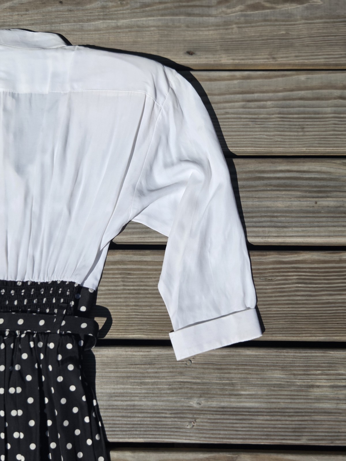 🖤Vintage 1980s Ashlee California Polka Dot Jumpsuit Romper White Black Belted 8