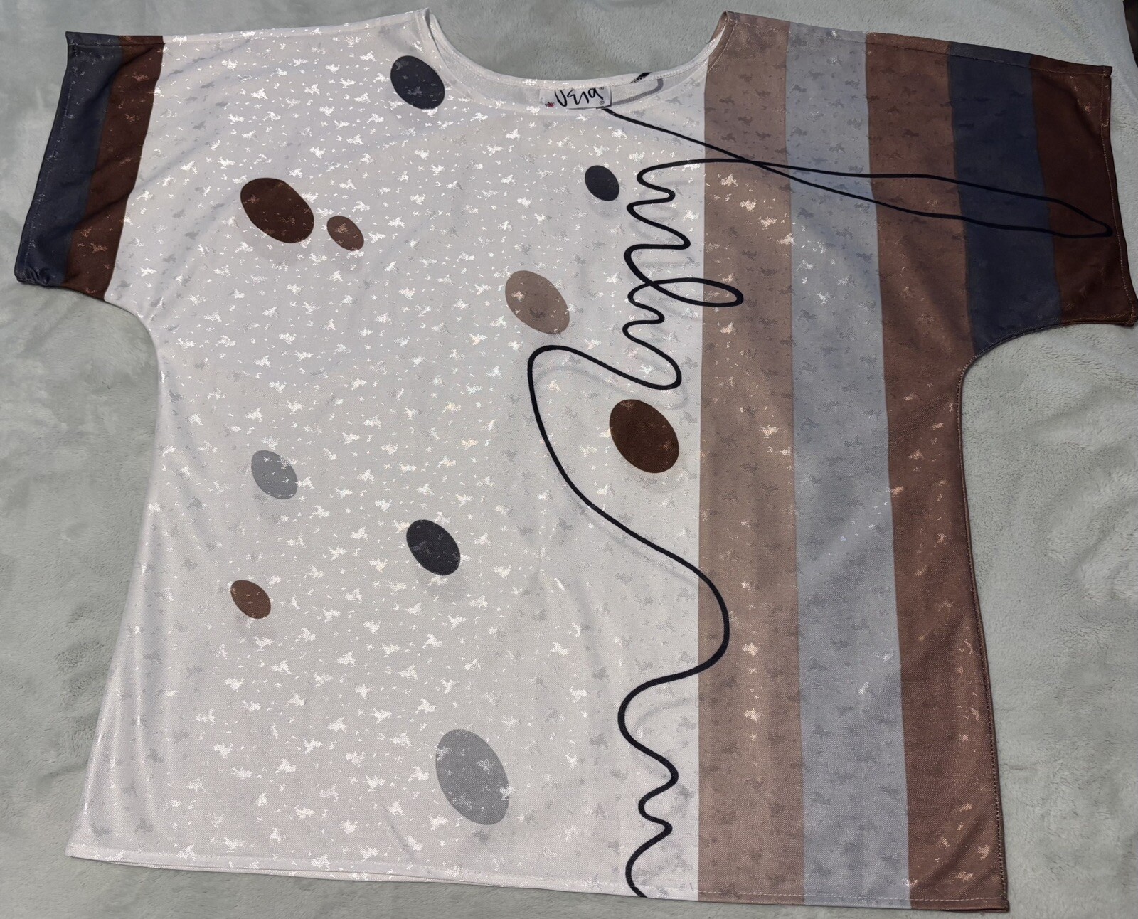 Vintage Vera Neumann Ladybug 🐞 Womens Abstract Polyester Top Size 16 NWOT