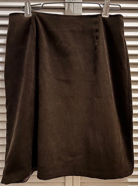 Vintage T R Bentley Brown Velvety Skirt Polyester/spandex Women’s Size 8