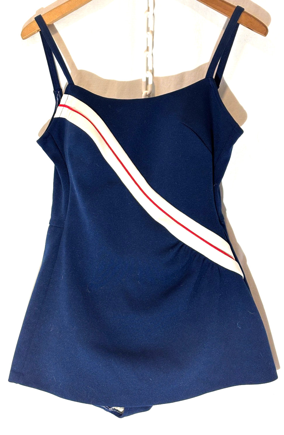 VTG 60s 70s Robby Len Shape-lee Red White and Blue Bathing Suit 13/14 USA