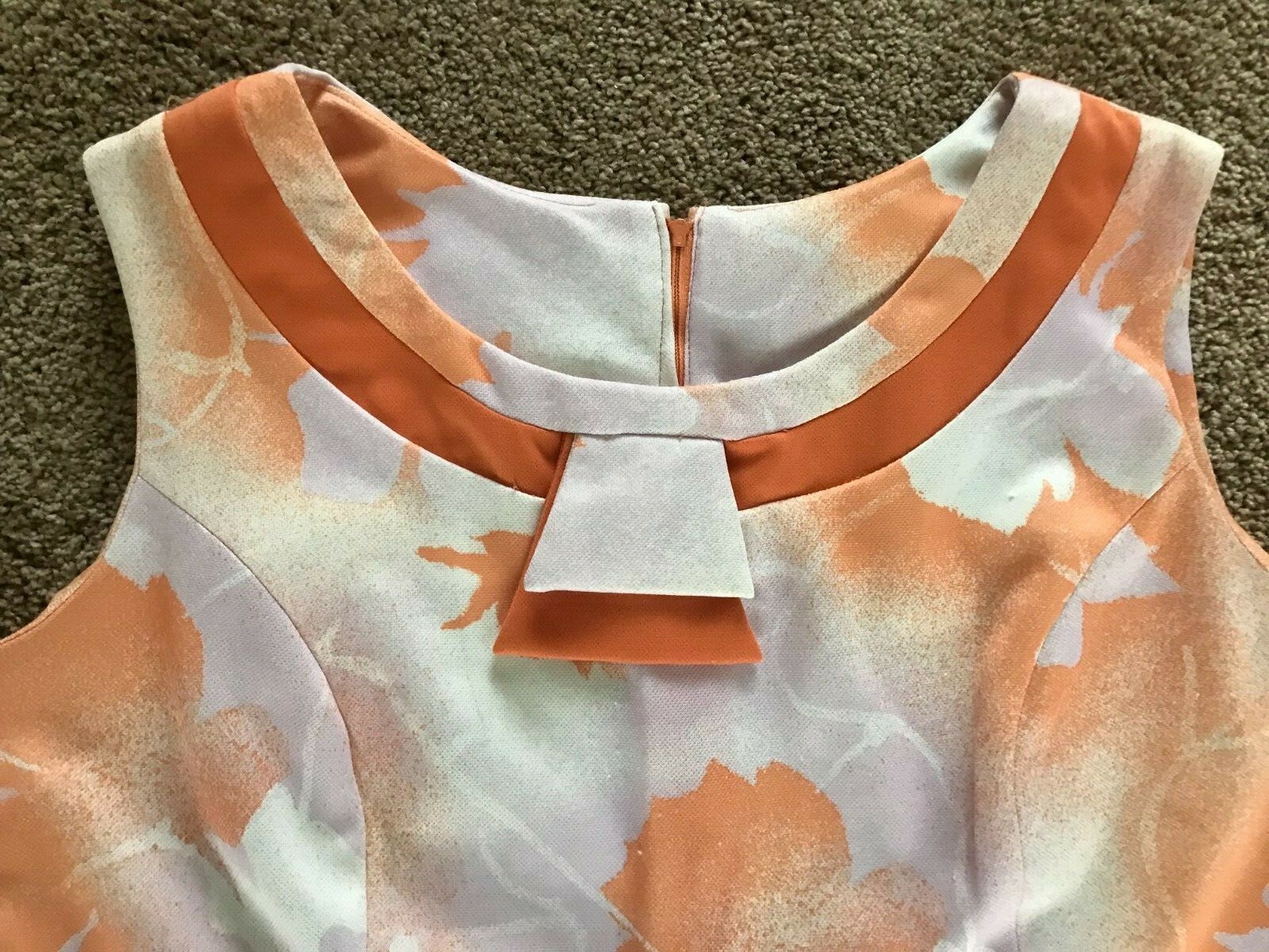 VINTAGE Peach/Pink/Cream Double Knit Dress Reiner of Chicago 38″ Chest