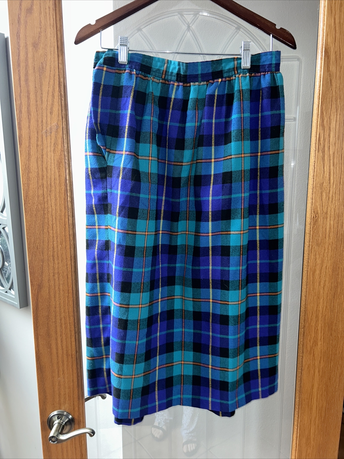 Vintage JC Penny Plaid Green Pleated Skirt Size 14 St. Patrick’s Day Attire